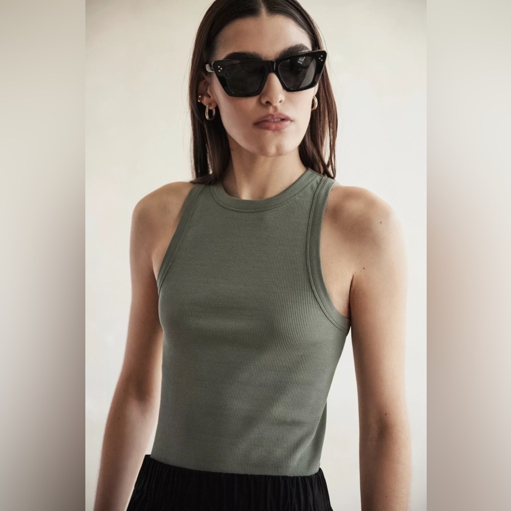 Sold Out NYC Tank Top Green Sz S Womens